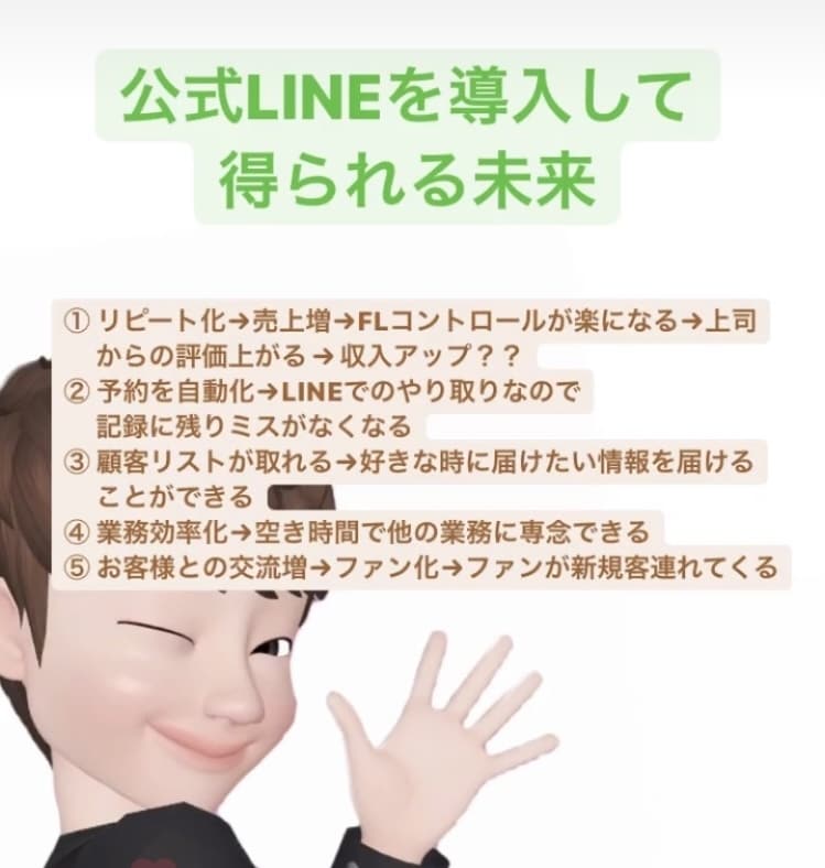 LINE公式アカウント構築～運用までサポートします 集客にお悩みの実店舗の方へ。リピーターを増やすお手伝い！ イメージ2