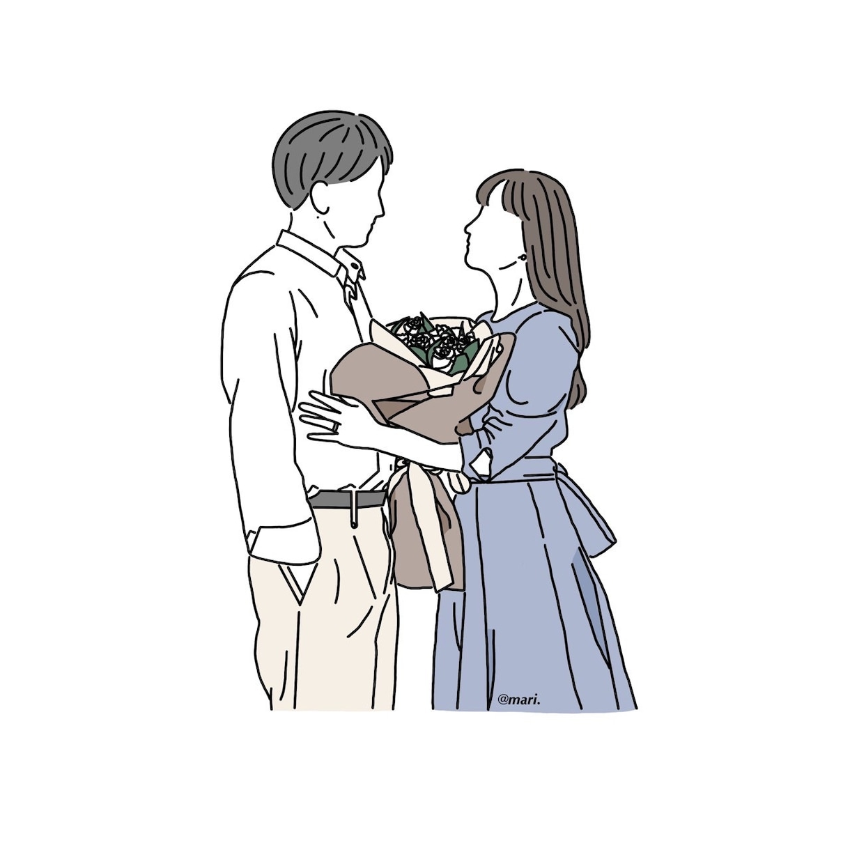 商用OK！オシャレ線画イラスト描きます アイコン、挿絵、ウェディングイラストにも♪ イメージ1