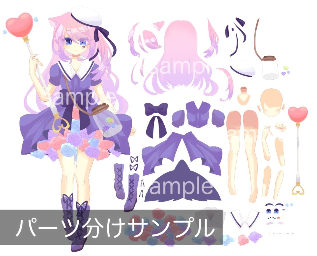商用利用可★Live2D用パーツ分け立ち絵描きます SDキャラ付き。Vtuberとして活動を始めたい方に イメージ2