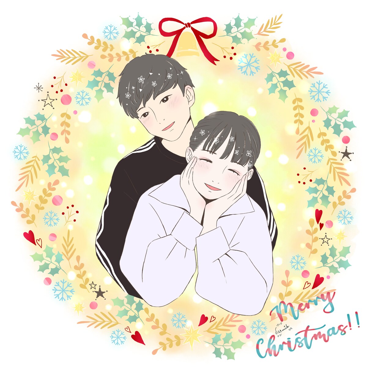 カップル似顔絵描きます 結婚式・記念日・プレゼントで使用できるイラスト作成します イメージ4