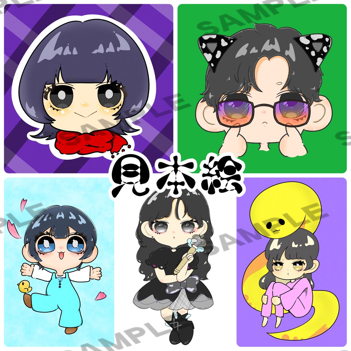 即ご依頼動けます！配信背景、アイコン等描きます 装飾品によるオプションなし！全身、胸上、ミニキャラ選べます イメージ3