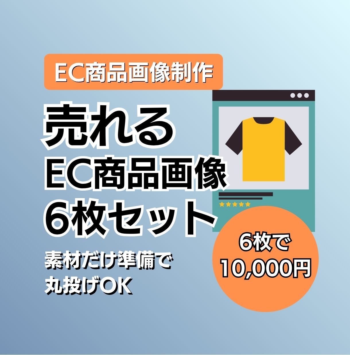 6枚セット｜売れるEC商品画像に仕上げます 素材だけご準備で初めての方も丸投げOK イメージ1
