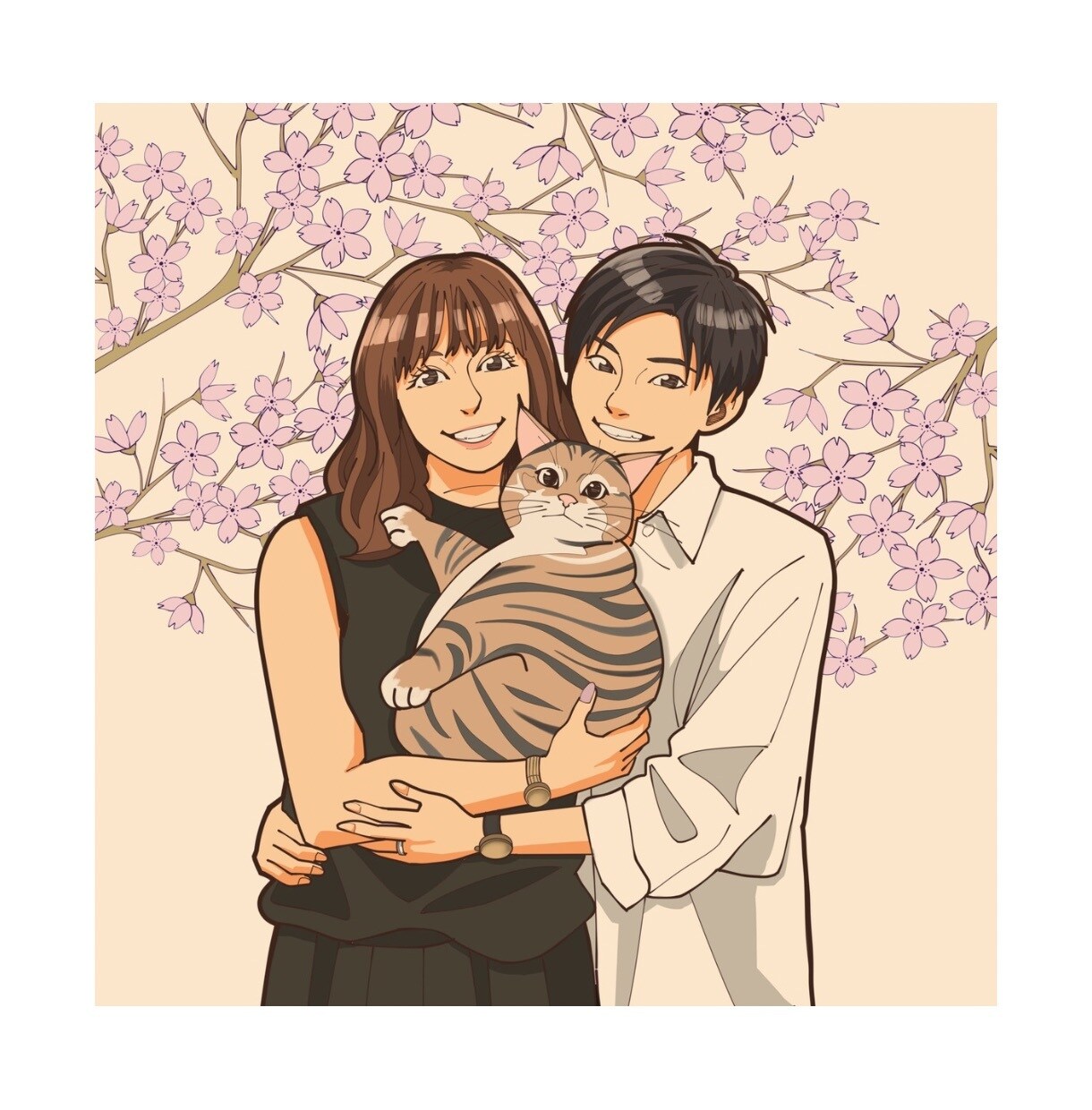 思い出に残るペアイラストお描きします 記念日や誕生日のプレゼントにおすすめ！商用利用可♪ イメージ2