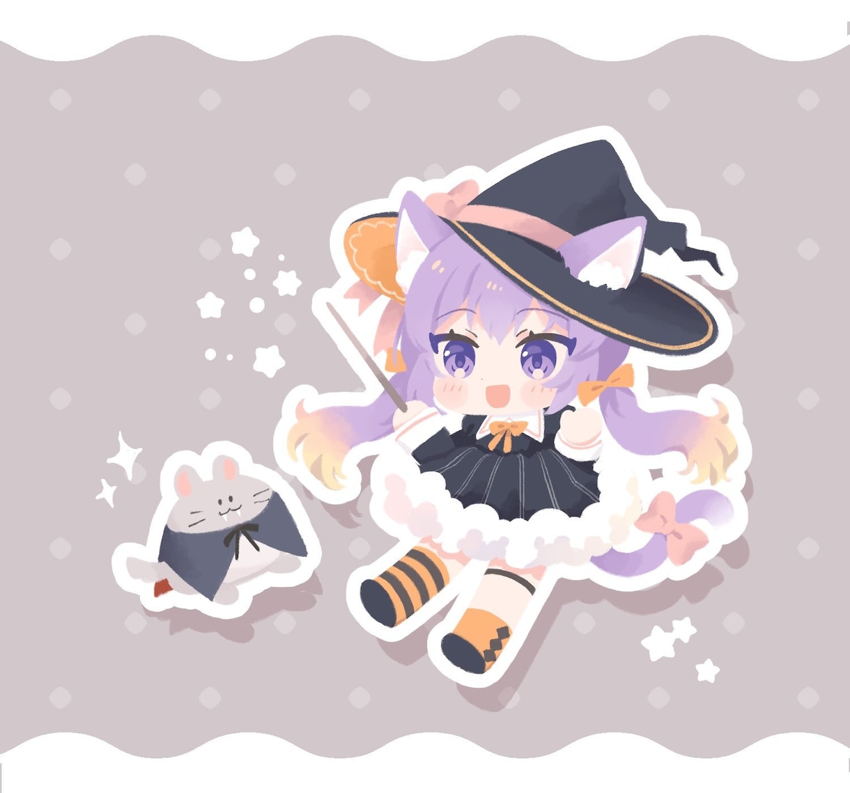 主線なしのかわいいミニキャライラスト描きます グッズや配信活動におすすめです♪商用利用OK イメージ3