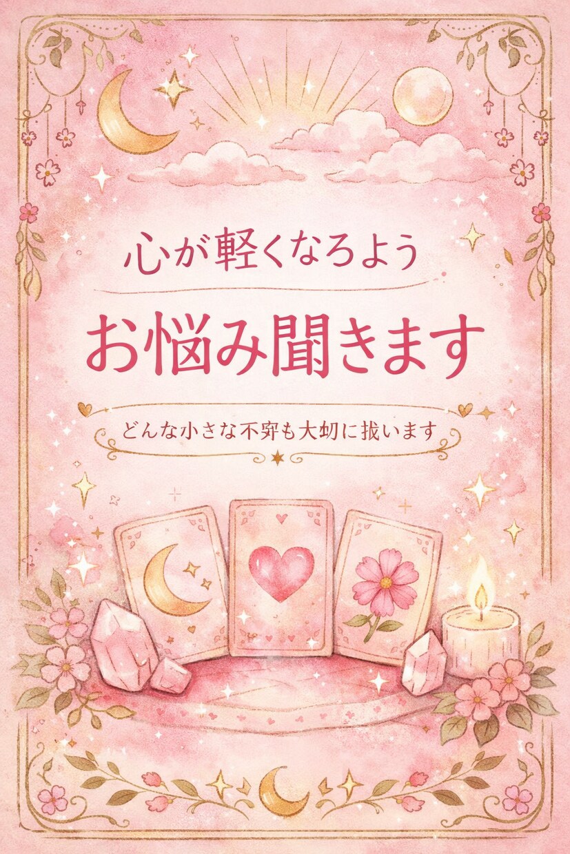 心が軽くなるようお悩み聞きます どんな小さな不安も1人で抱えなくて大丈夫 イメージ1