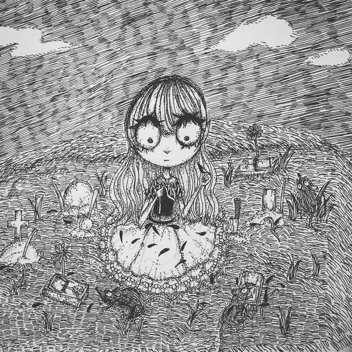絵本や小説の挿絵を描きます 少しダークでホラーなテイストが得意手描き感を大切にしてます イメージ6