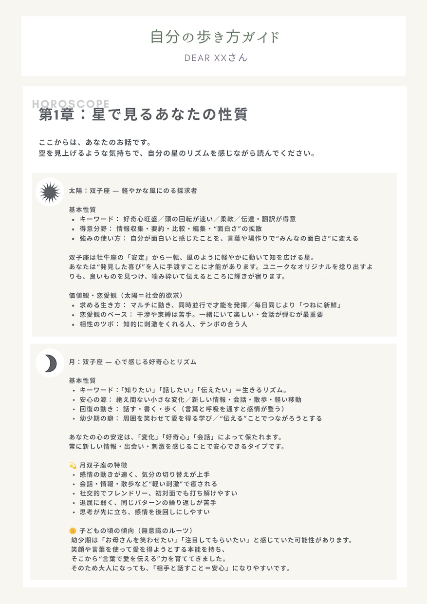４つの診断からオーダーメイドの診断書をお渡しします オープン価格として15名様まで【2000円】にて受付中！ イメージ2