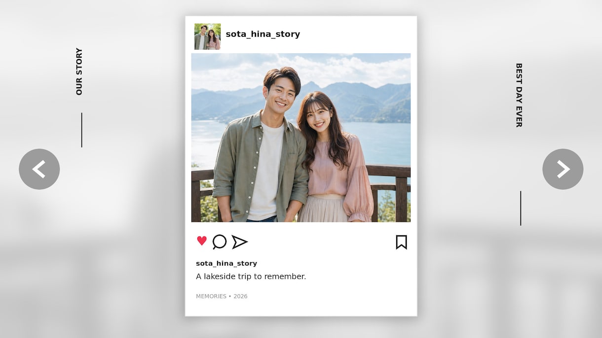 インスタ風プロフィールムービーを制作します 投稿をめくるような結婚式ムービーをお届けします イメージ3