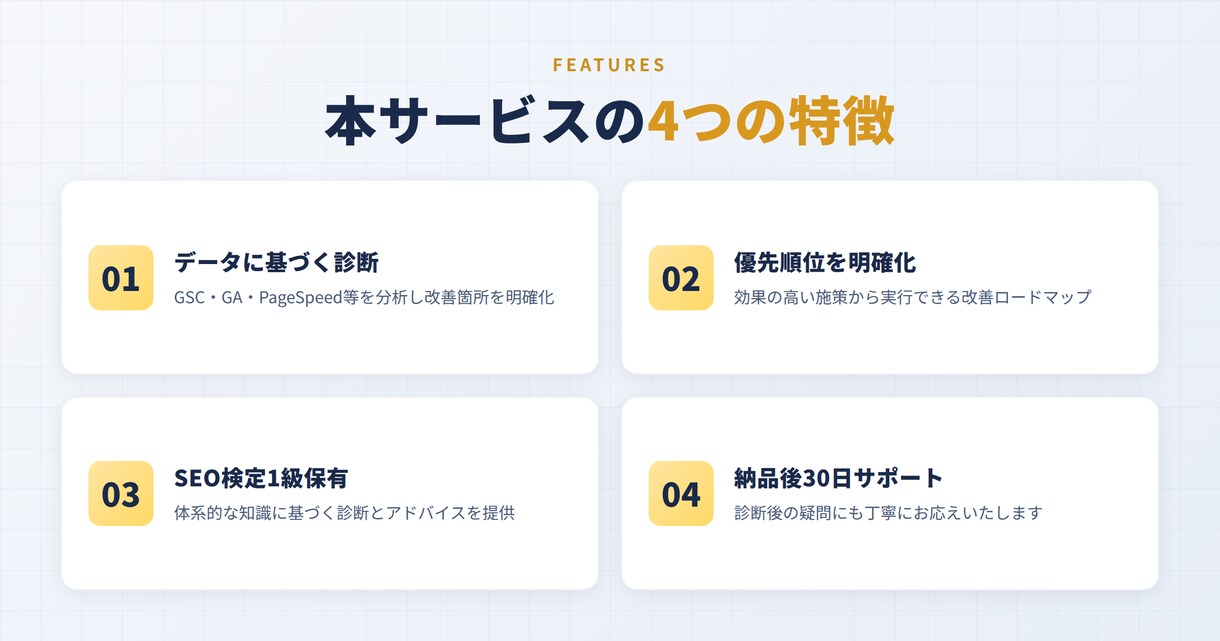 SEO検定1級|16年プロがサイトを徹底診断します GSC・表示速度・被リンクで改善優先度を明確化 イメージ8