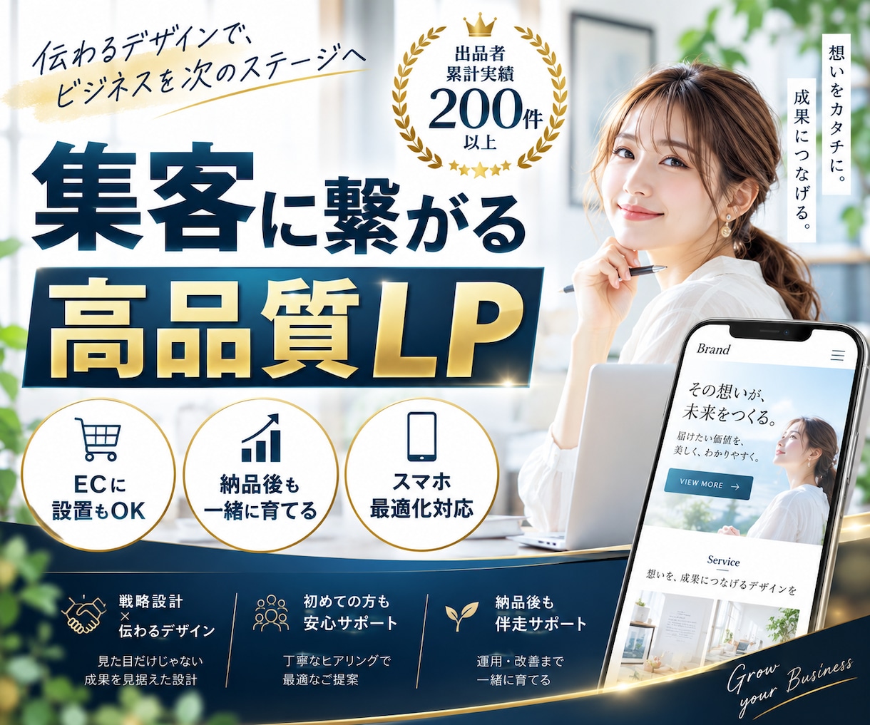 集客・問い合わせに繋がるLPを制作します SNSと連携した動線設計。Shopifyにも設置OK イメージ1