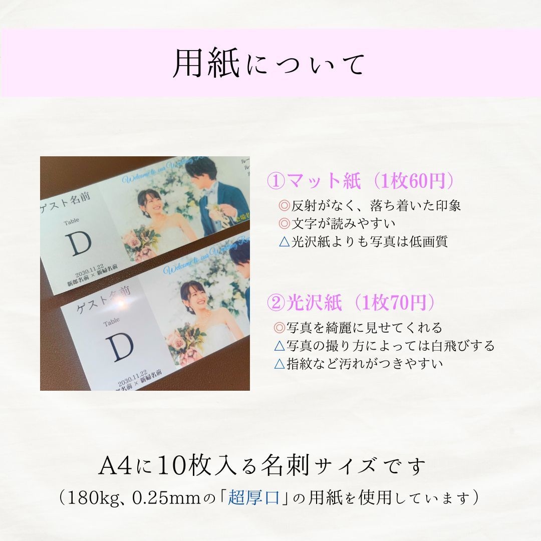 カード型エスコートカード作成します テンプレートから完成品までご予算に合わせて提案します！ イメージ3