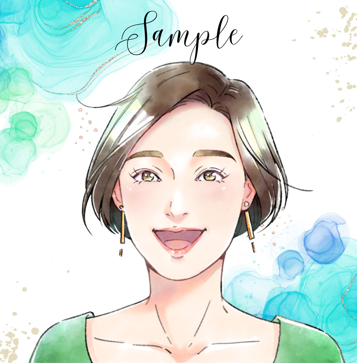 水彩風の美しい「リアル寄り」似顔絵お描きします 【残り4枠限定価格】目を惹く「ビジネスの顔」をお探しの貴方へ イメージ3