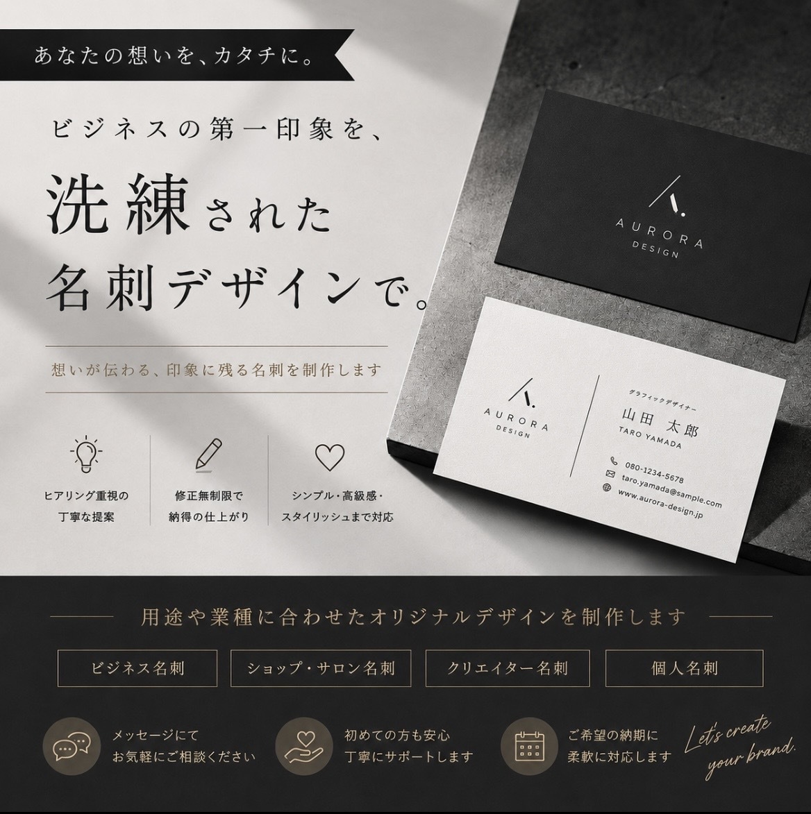 あなたのブランド世界観までデザインします あなたの魅力を最大限に表現し、ビジネスを加速のお手伝い イメージ1