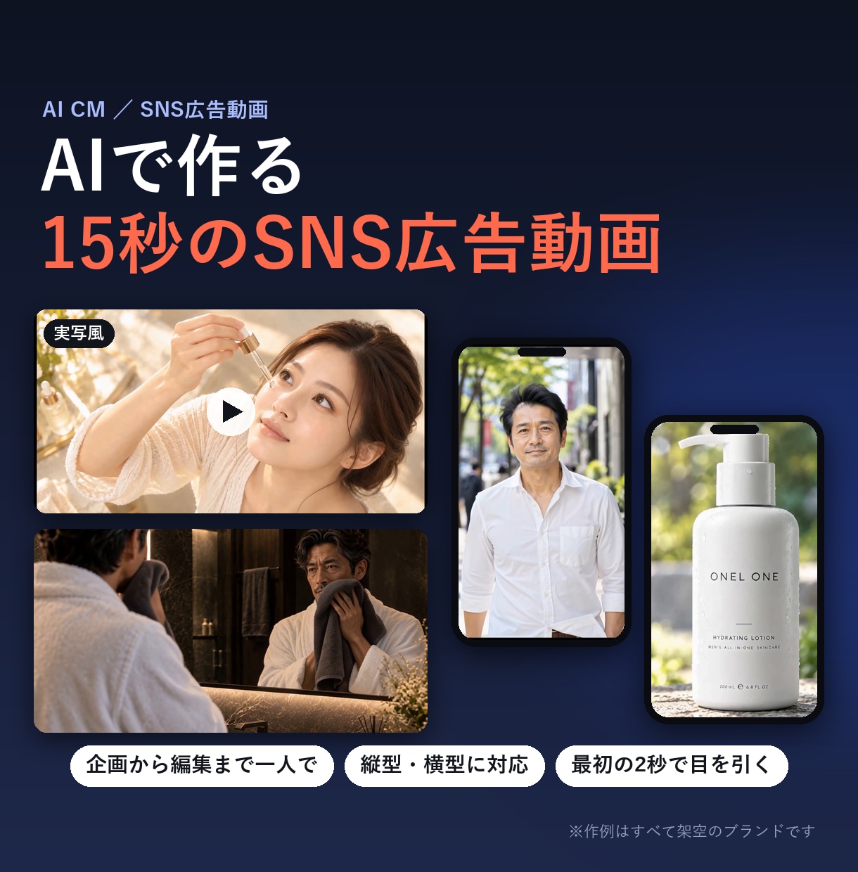 AIで作る高品質なSNS広告動画を制作します 見られて覚えられる。最初の2秒で目を引く縦型・横型の広告動画 イメージ1