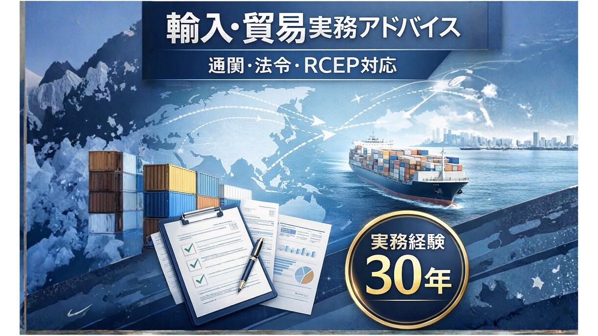 輸入実務・通関の考え方を実務視点で助言します 輸入貿易の実務を30年の経験で整理｜通関・法令・RCEP対応 イメージ1