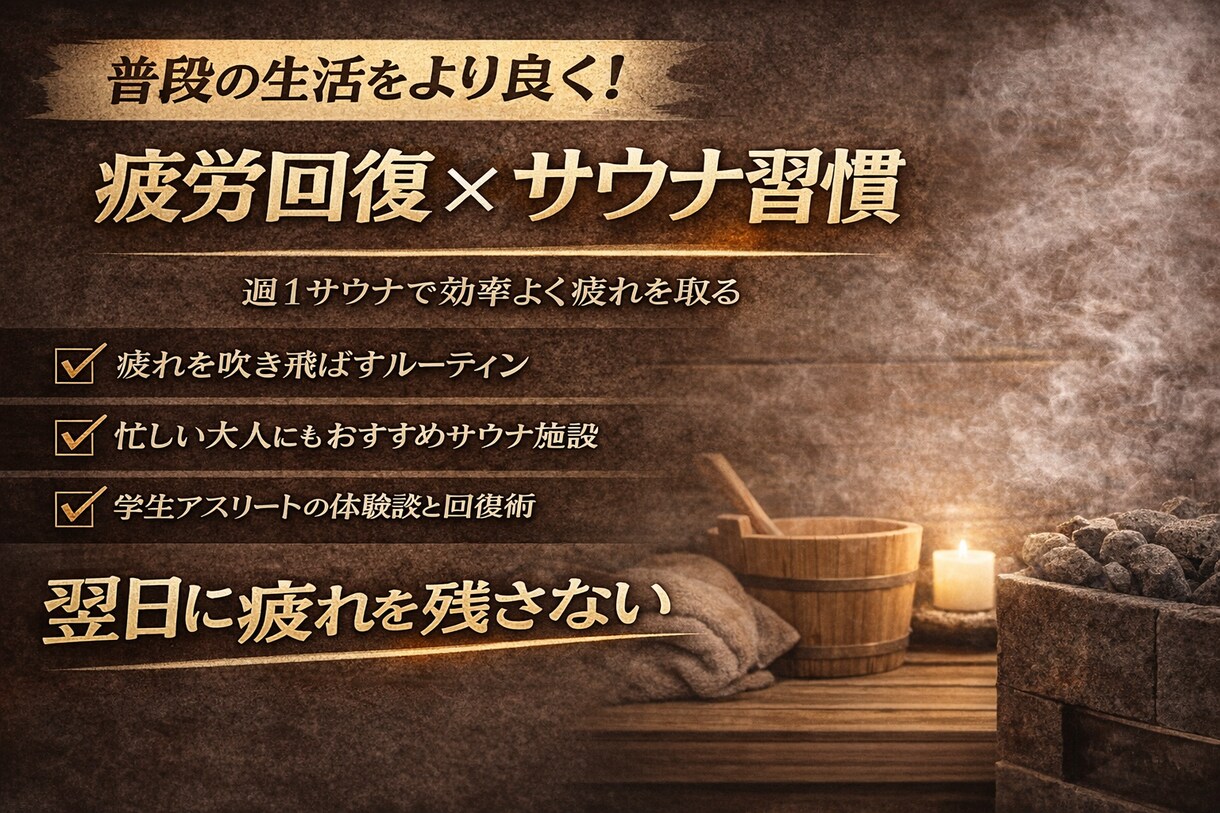 アクティブな若者男性向けにします 今日の疲れは今日にとる！翌日は新たな日に！ イメージ1