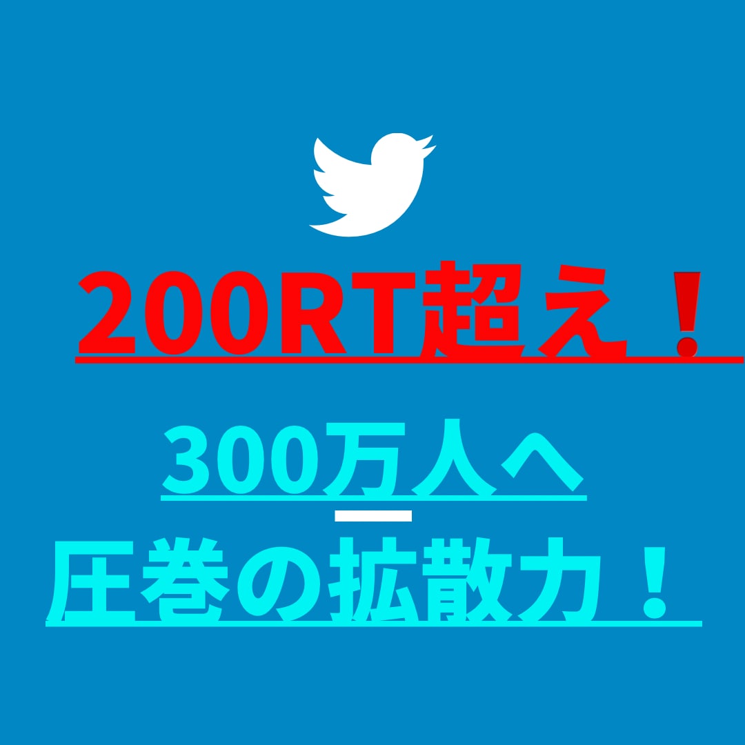 200RT超え❗300万人に拡散します 宣伝・集客・フォロワー＆収益UP3回セット!! イメージ1