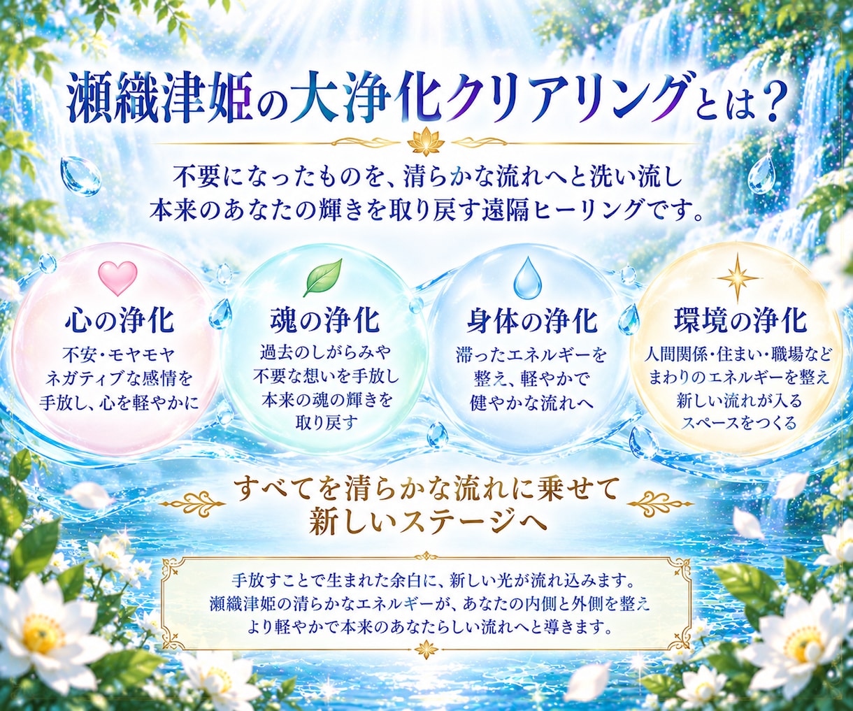 瀬織津姫の大浄化で不要なものを清らかに流します 迷い・不安・過去を手放し、秘めた力を解放する遠隔ヒーリング イメージ4