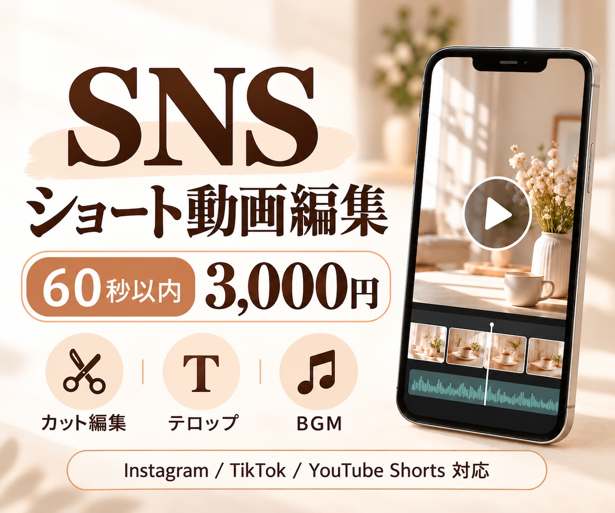 SNS向けショート動画を丁寧に編集します リール・TikTok・YouTubeショート対応！ イメージ1