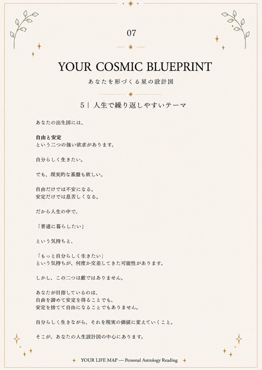 自分でまだ気づいていない「私」を星から読み解きます これまでの自分を知って、これからを選ぶための地図です イメージ3