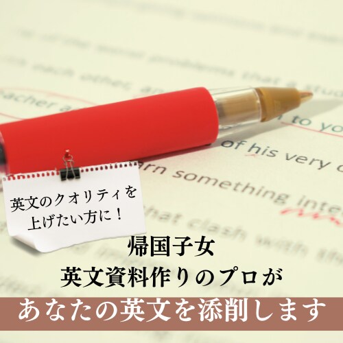 翻訳文、英文小論、資料、記事、なんでも添削します 米高・大卒 & 英文資料作成のプロが正確な文章をお届けします イメージ1