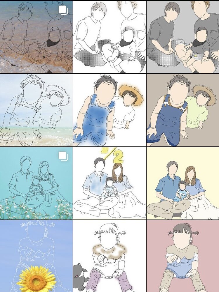 アイコンにもおすすめ！線画イラスト作成いたします シンプルな線画イラストを背景違いで3パターン納品いたします！ イメージ3