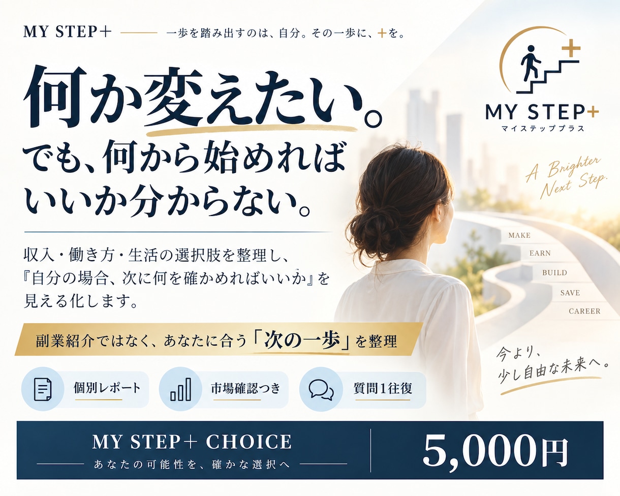 次の一歩を、自分で選べる状態まで整理します 診断ではなく「自分の場合、次に何を確かめればいいか」を考える イメージ1