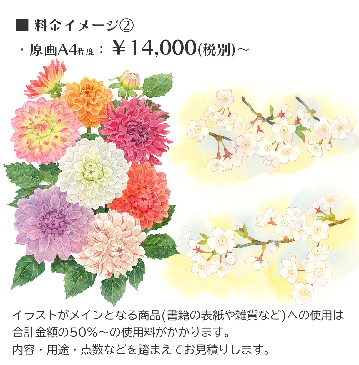 商用◎手描き水彩で心惹かれる花のイラストを描きます カラーラフ修正無制限、ヒアリングが得意です。構図から提案も可 イメージ3