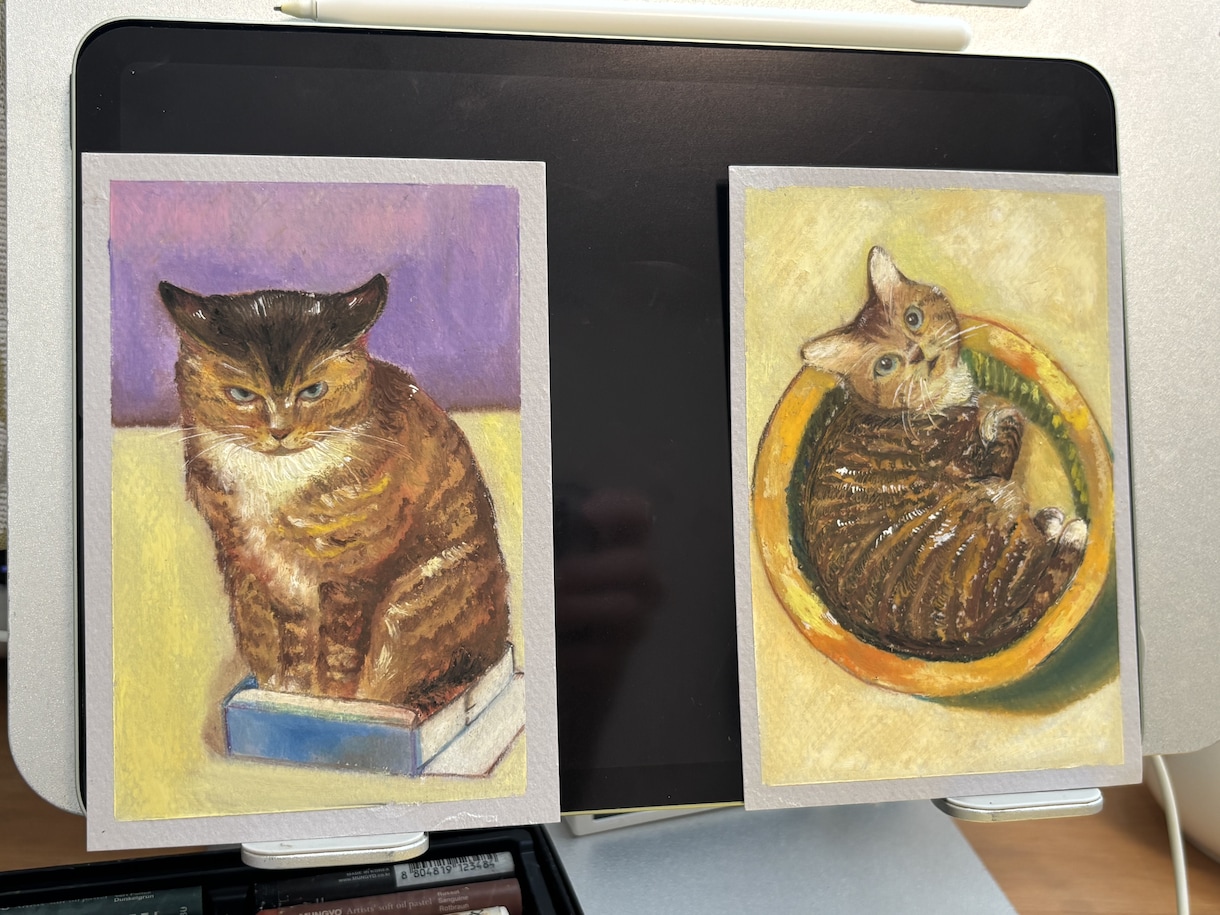 愛するペットのアートをお描きします 写真を元に、リッチなオイルパステルアートを作ります。 イメージ1