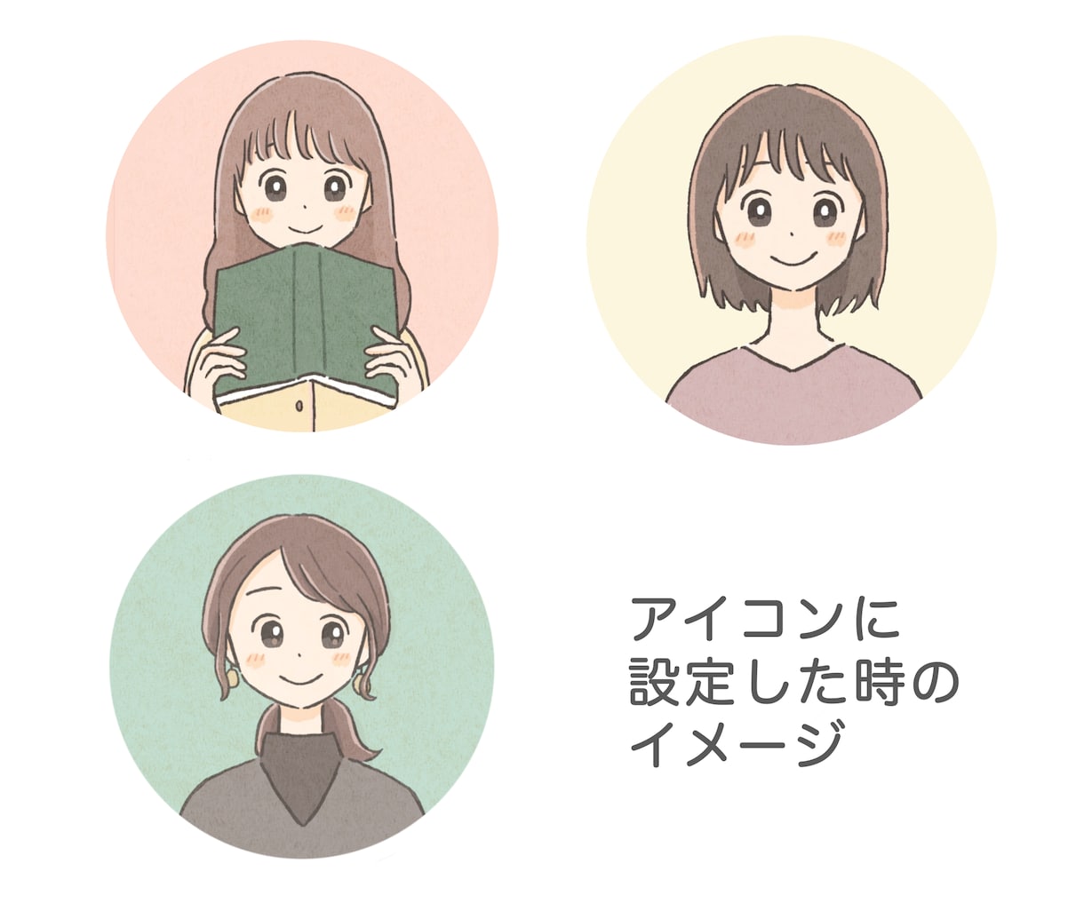 柔らかい漫画チックなアイコン描きます あなただけのアイコンをお描きします イメージ8