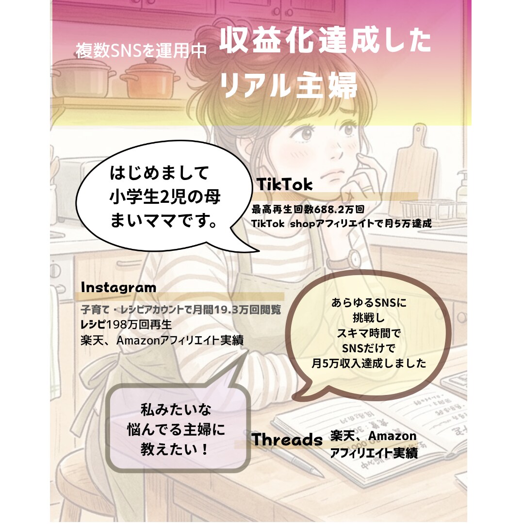 主婦限定!あなたに合うSNS選び相談乗ります SNS初心者主婦限定！自分に合うSNS選びをアドバイス。 イメージ2