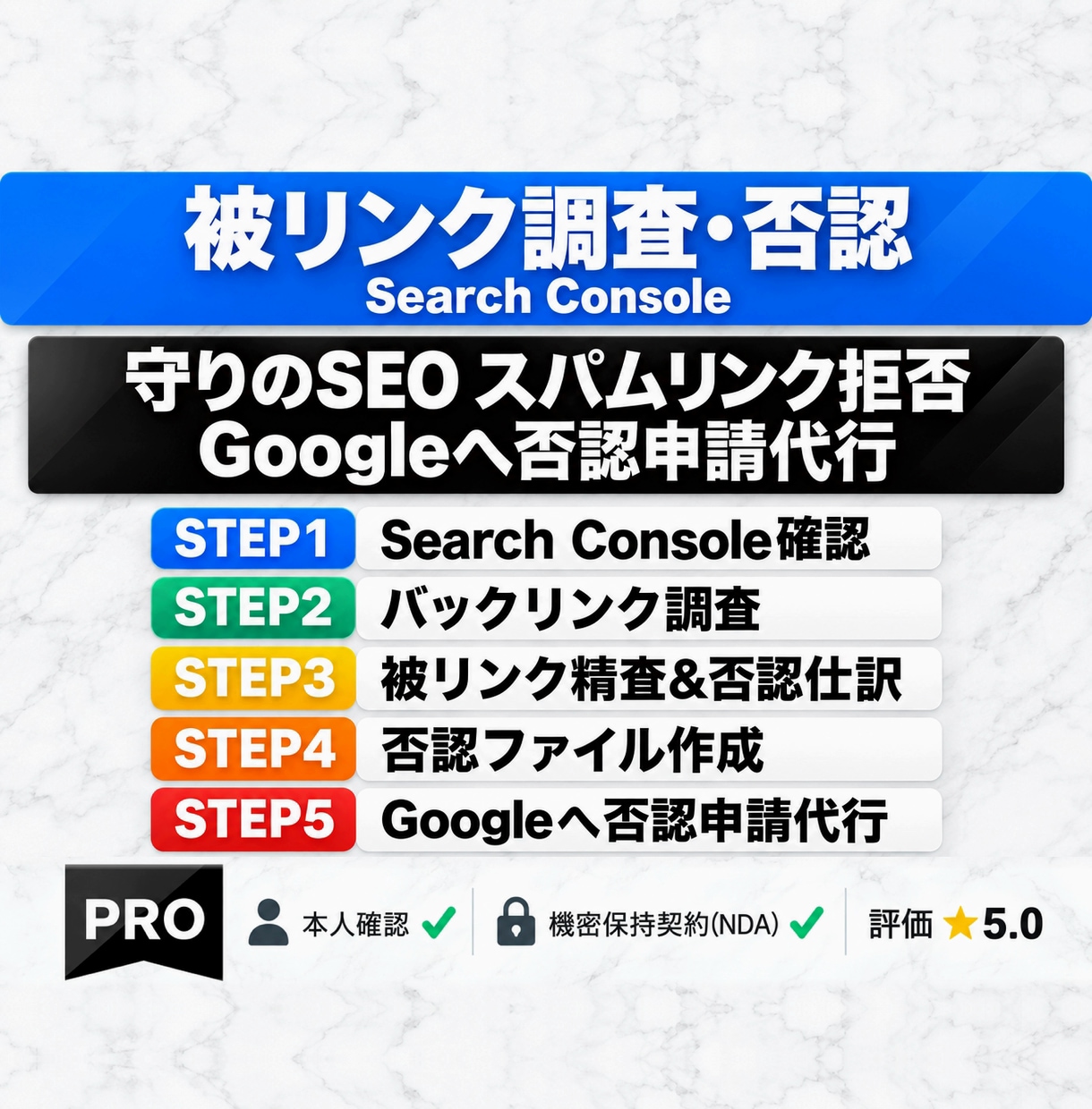 被リンクの「調査」「精査」「否認」作業を代行します バックリンクチェックでドメイン評価向上！SEO外部リンク診断 イメージ1