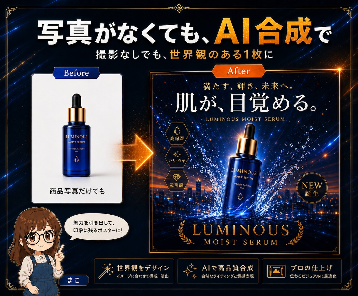 映えるポスター1枚作ります 写真がなくてもOK。印刷もSNSも、これ1枚。 イメージ3