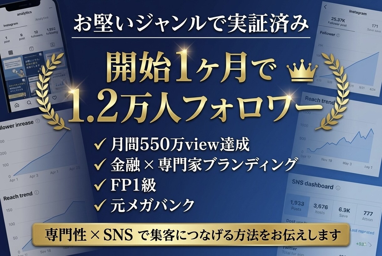 金融1.2万人FPが専門家のSNS戦略を設計します お堅い金融ジャンルで1.2万人を集めた実体験を共有します イメージ2