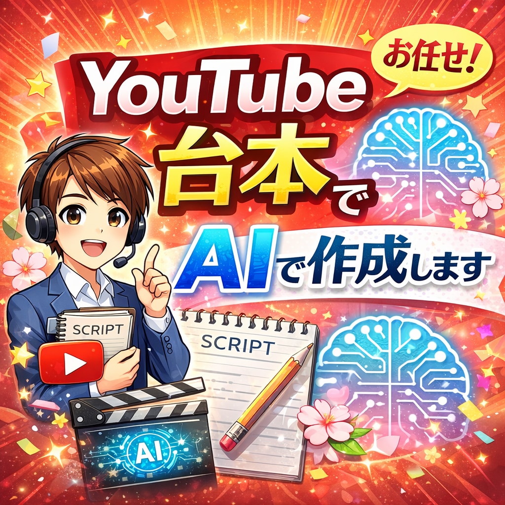 YouTube動画の台本を作成します AI活用で視聴者が見やすいYoutube台本を作成します イメージ1
