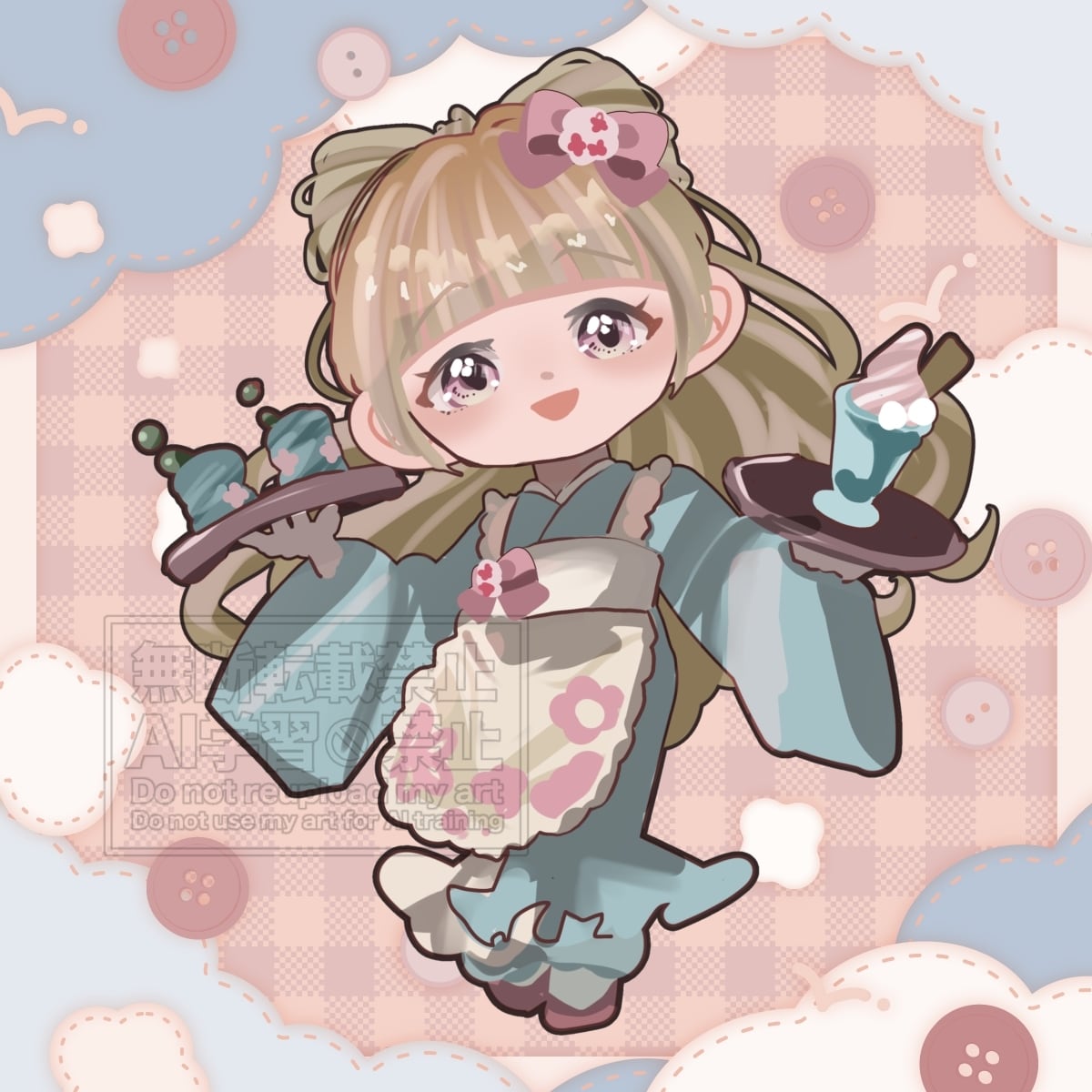 IRIAM TRPGなどに使える立ち絵販売します 和風な喫茶で働くウエイトレスのようなかわいい女の子です。 イメージ4