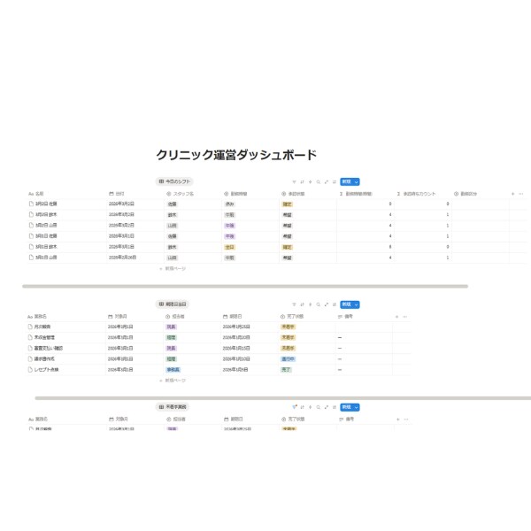 Notion：クリニック事務作業を楽にします クリニックの運営事務作業、ラクに一括管理！ イメージ7