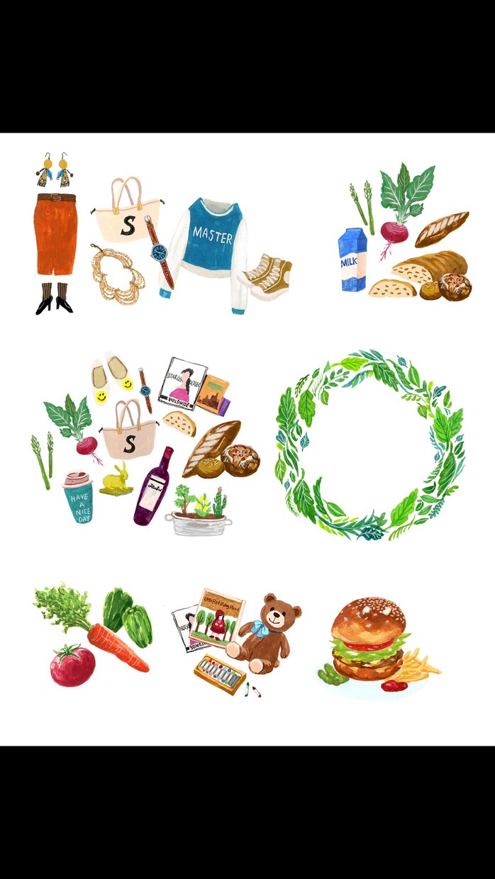 絵の具でオシャレなカットイラスト1点から制作します 今っぽい！絵の具で描くウマへたタッチのイラストが人気です！ イメージ2