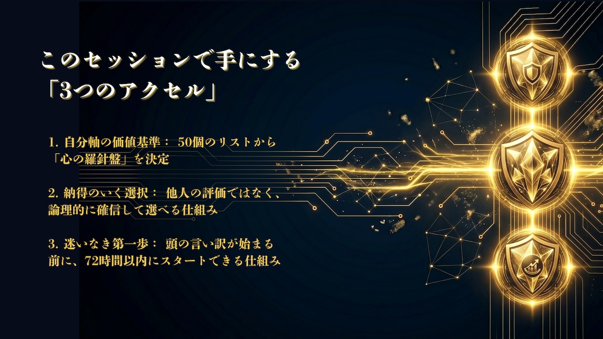 最高の選択を力に！迷いを断ち最高の行動へ加速します 診断済みの方限定。価値基準を定めて、後悔のない一歩を走り出す イメージ5