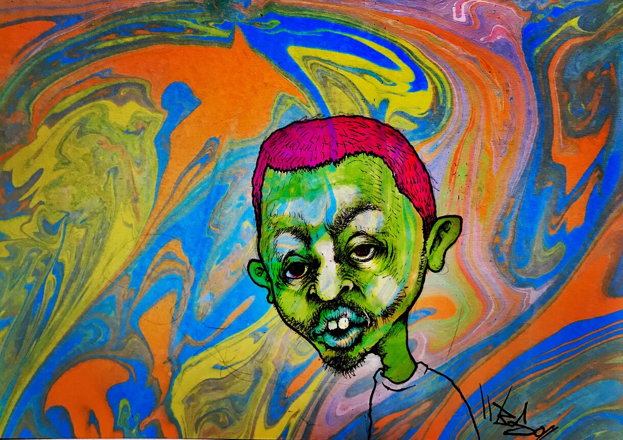 目を引く似顔絵イラスト描きます カラフルでサイケデリックな似顔絵イラスト イメージ4