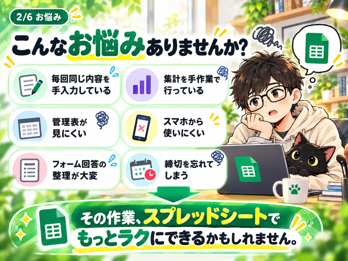 面倒な管理・集計をスプレッドシートで自動化します 先着3名限定｜実績づくり価格3,000円 イメージ2