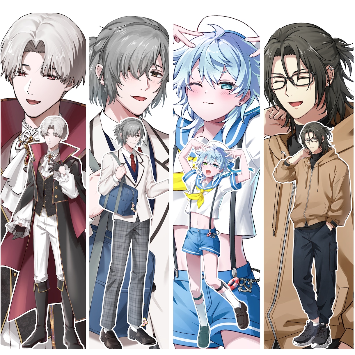 立ち絵イラスト制作します 表情差分4種セット｜キャラデザインも可能！ イメージ4