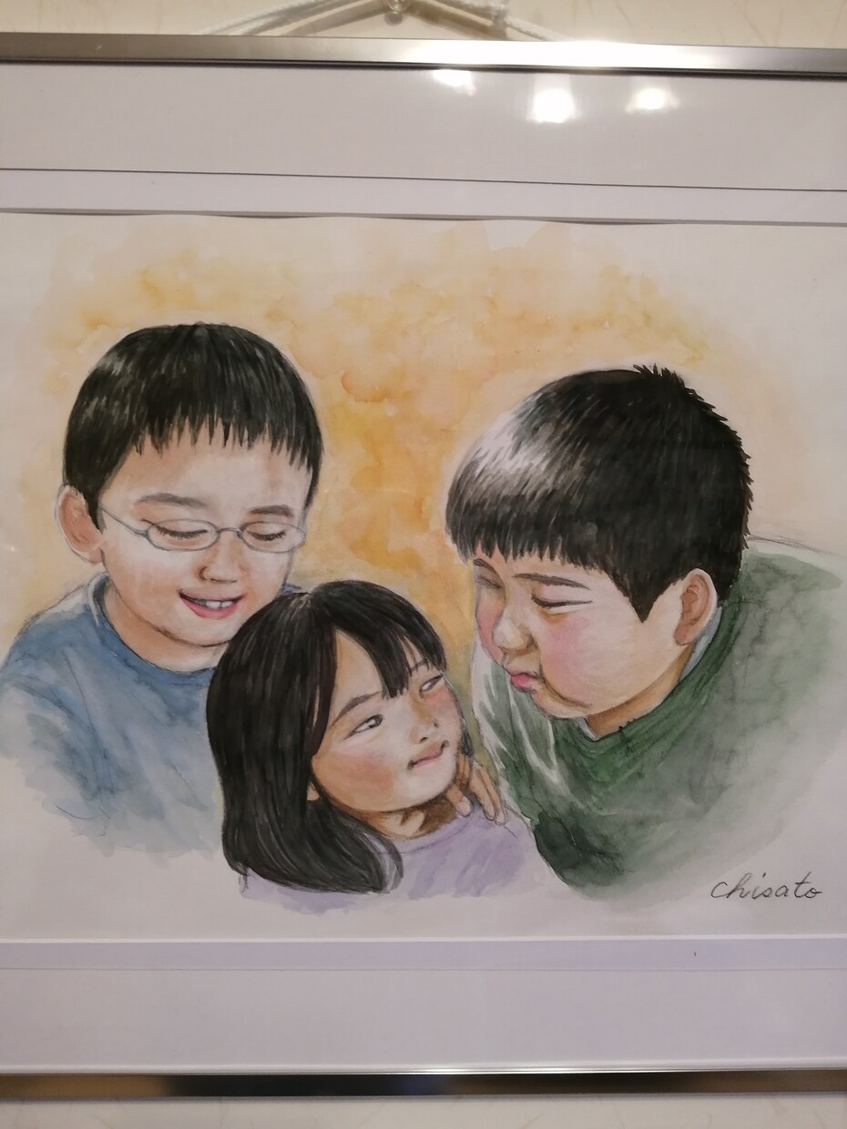 思い出の写真を明るい色彩の水彩画にします お子さんやご両親の思い出の写真をきらきらした絵に残しませんか イメージ10