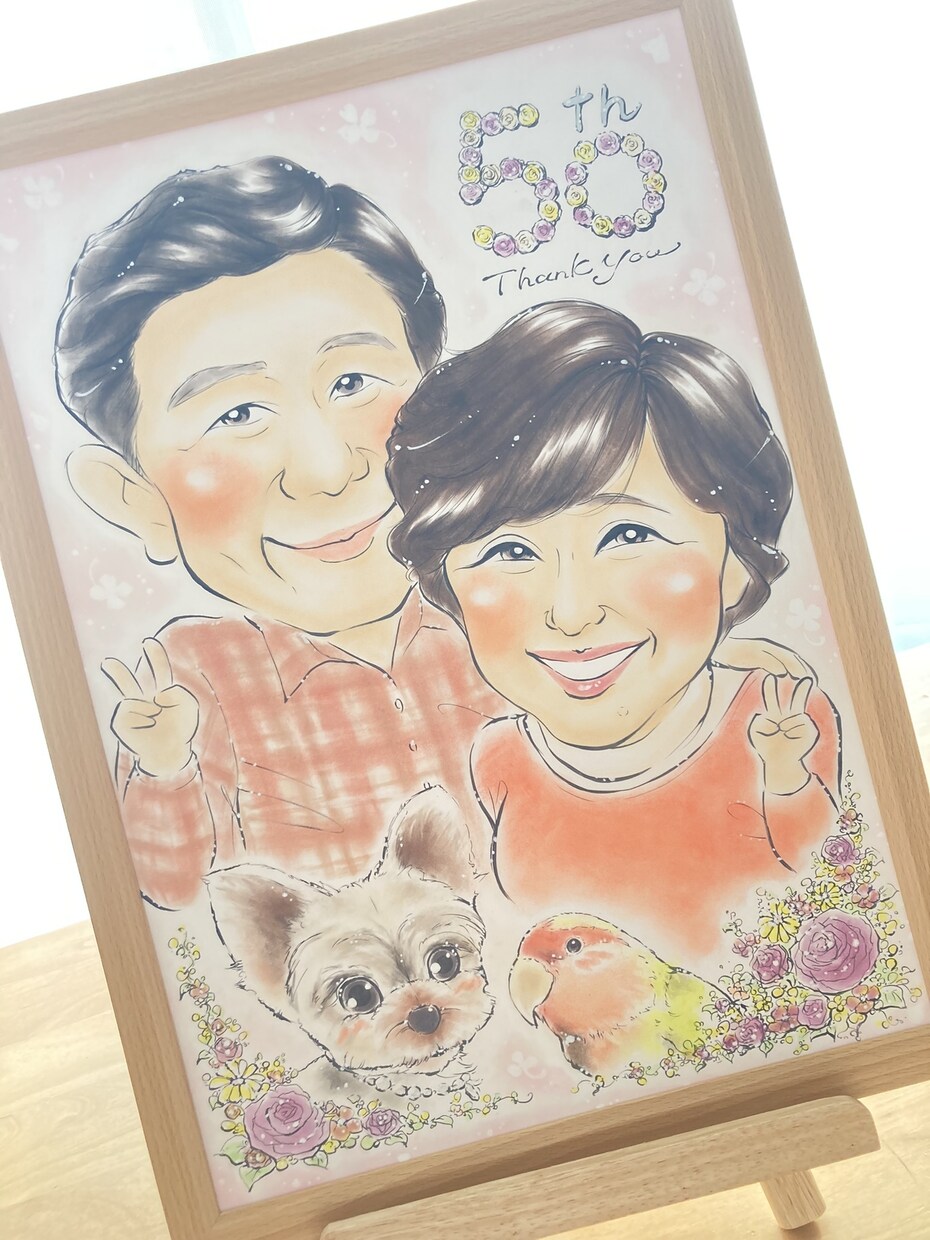 還暦祝い★古希祝い★米寿祝いの似顔絵も承ります 特別なご長寿のお祝いには人気の似顔絵の贈り物をどうぞ イメージ7