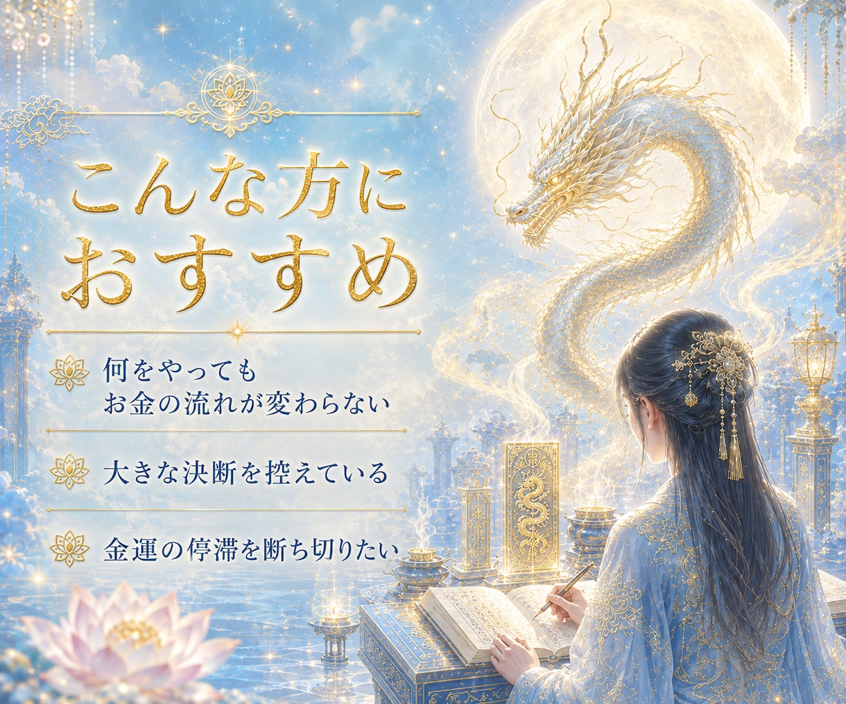 金運のエネルギー波動修正でお金の流れを書き換えます 霊視鑑定つき金運祈祷とお守りカードお届けします。 イメージ5