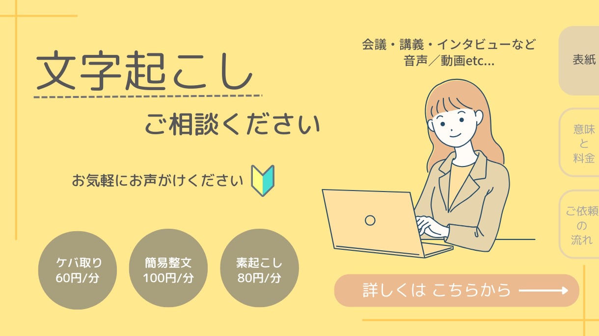 音声／動画etc...文字起こし承ります 専門的用語　AIでは聞き逃す言葉も一文字ずつ丁寧に拾います イメージ1
