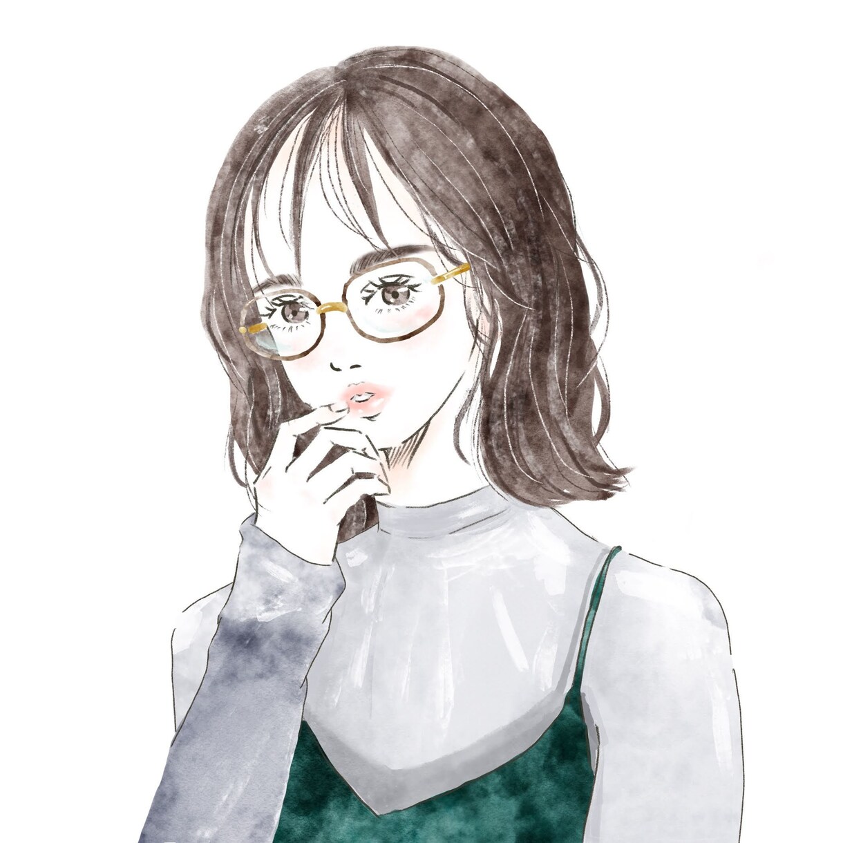お洒落な手描き風なイラスト描きます 透明感があるお洒落で可愛い似顔絵描きます イメージ4