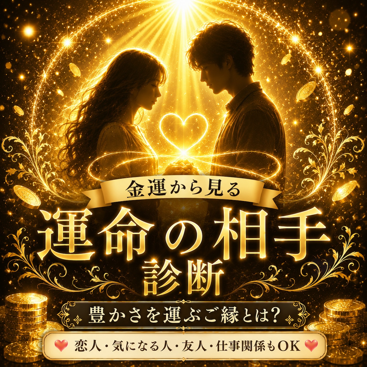 金運から視る”運命の相手”診断します ～そのご縁は、あなたの豊かさを広げるご縁ですか？～ イメージ1