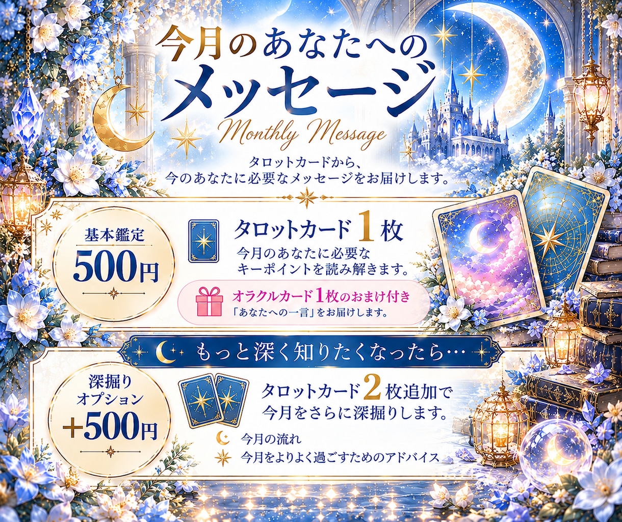今月のキーポイントをタロット1枚で読み解きます 今月の指針に★オラクルカードの一言も添えて イメージ3