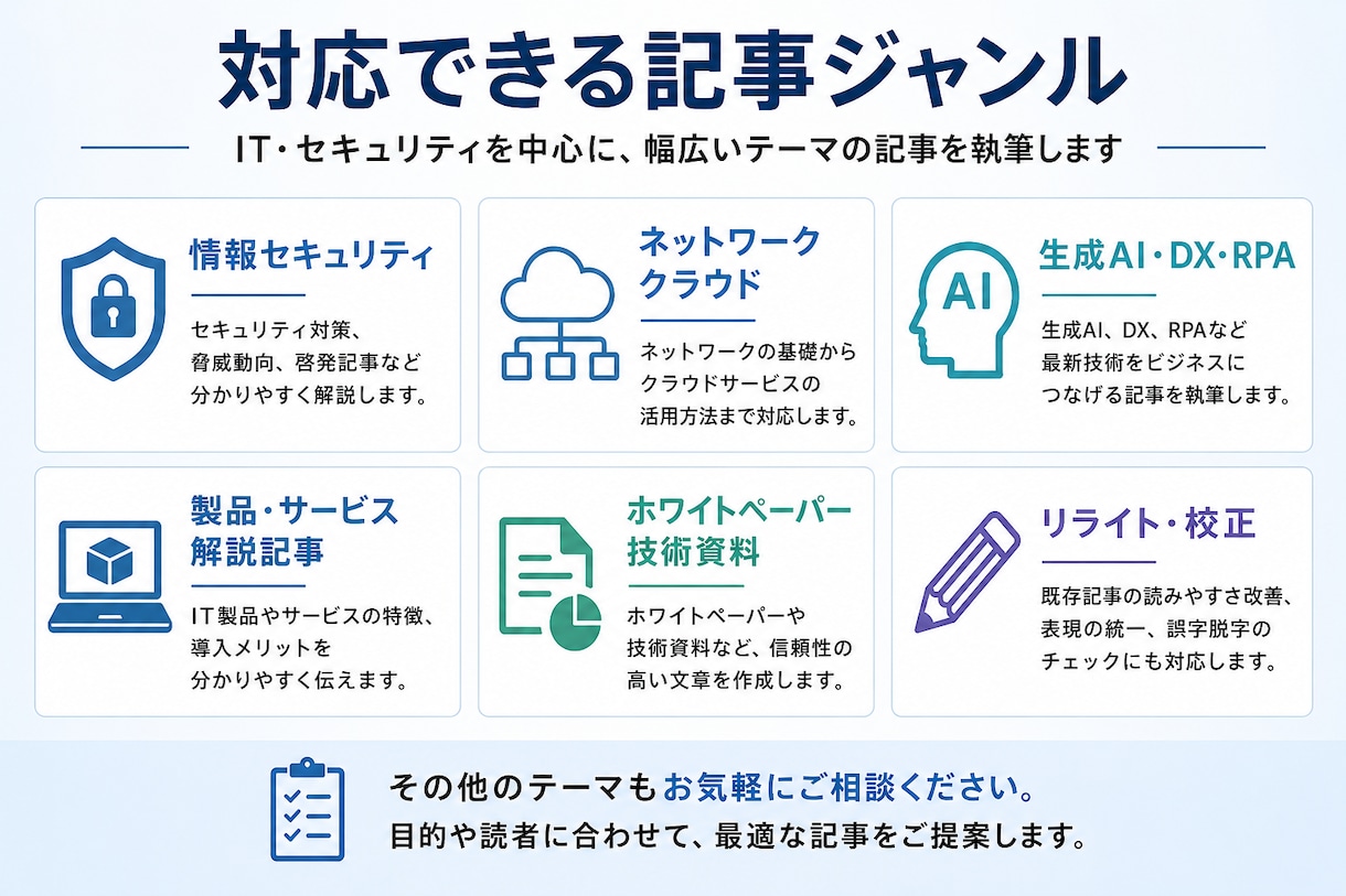 IT・セキュリティの記事を分かりやすく執筆します 情シス20年・テクニカルライターが、難しい技術を伝わる文章に イメージ2